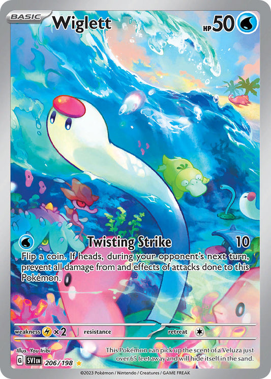 (206/198) Pokemon TCG Scarlet & Violet Single: Wiglett   Illustration Rare