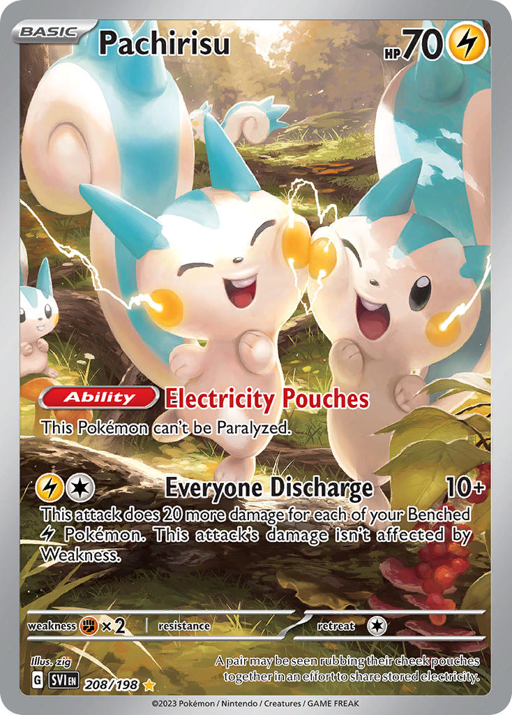 (208/198) Pokemon TCG Scarlet & Violet Single: Pachirisu   Illustration Rare