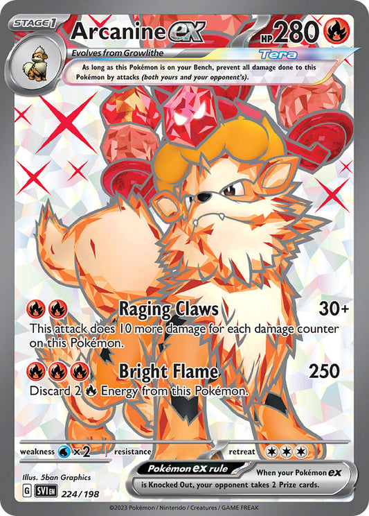 (224/198) Pokemon TCG Scarlet & Violet Single: Arcanine ex   Ultra Rare