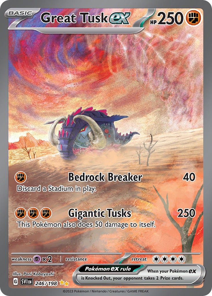 (246/198) Pokemon TCG Scarlet & Violet Single: Great Tusk ex   Special Illustration Rare