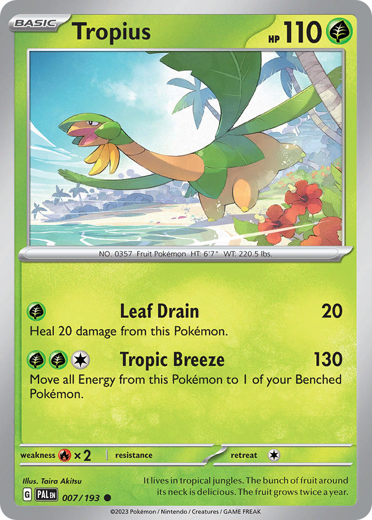 Pokemon TCG Paldea Evolved Single: Tropius  Non-Holo (007/193)