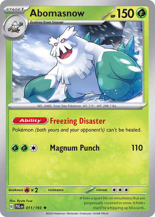 Pokemon TCG Paldea Evolved Single: Abomasnow  Holo (011/193)