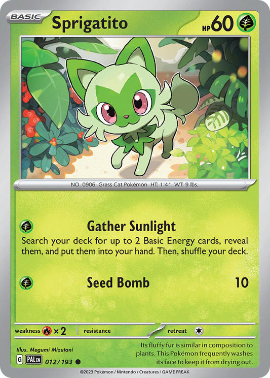 Pokemon TCG Paldea Evolved Single: Sprigatito  Non-Holo (012/193)