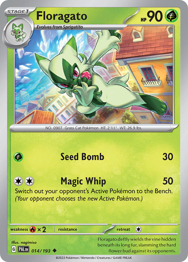 Pokemon TCG Paldea Evolved Single: Floragato  Non-Holo (014/193)