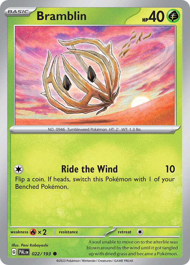 Pokemon TCG Paldea Evolved Single: Bramblin  Non-Holo (022/193)