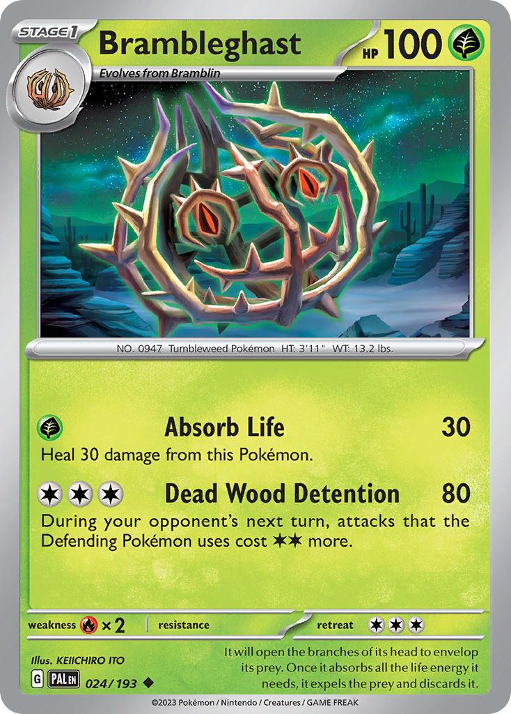 Pokemon TCG Paldea Evolved Single: Brambleghast  Non-Holo (024/193)