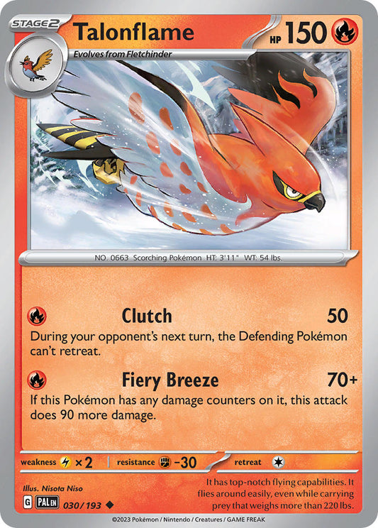 Pokemon TCG Paldea Evolved Single: Talonflame  Non-Holo (030/193)