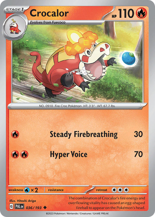 Pokemon TCG Paldea Evolved Single: Crocalor  Non-Holo (036/193)