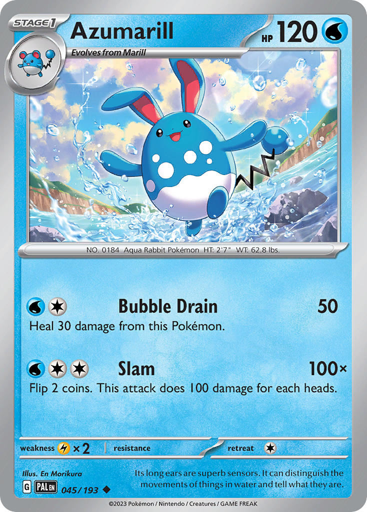 Pokemon TCG Paldea Evolved Single: Azumarill  Non-Holo (045/193)