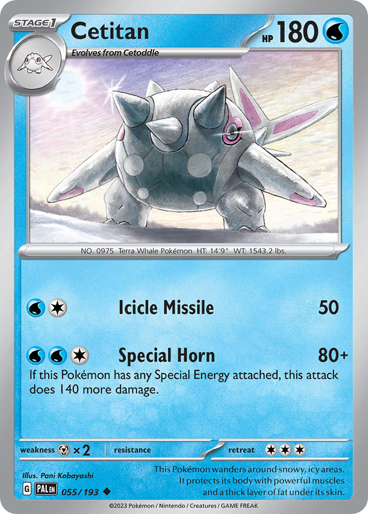 Pokemon TCG Paldea Evolved Single: Cetitan  Non-Holo (055/193)