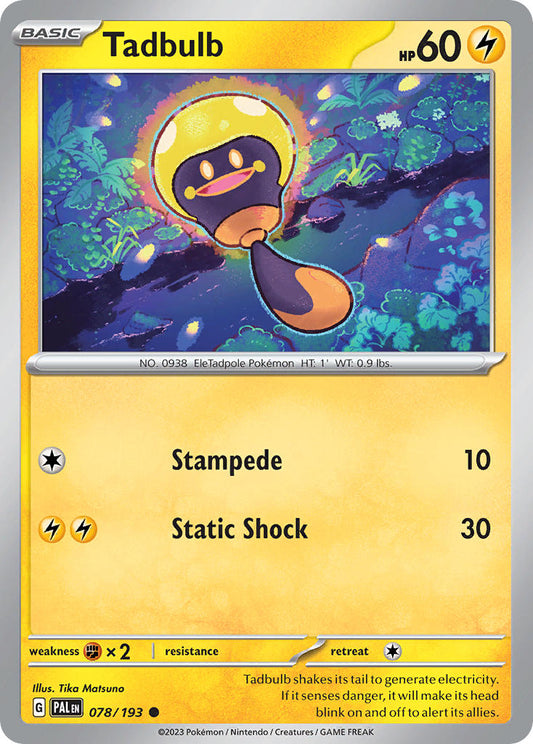 Pokemon TCG Paldea Evolved Single: Tadbulb  Non-Holo (078/193)