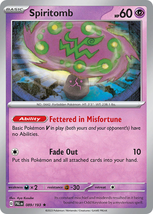 Pokemon TCG Paldea Evolved Single: Spiritomb  Holo (089/193)