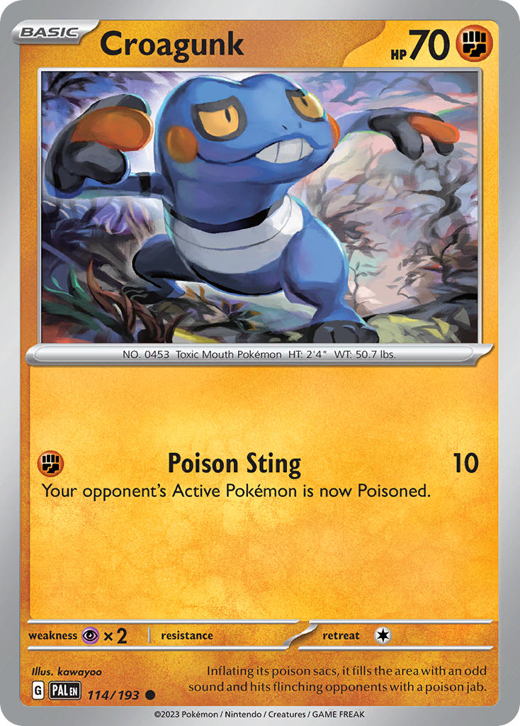 Pokemon TCG Paldea Evolved Single: Croagunk  Non-Holo (114/193)