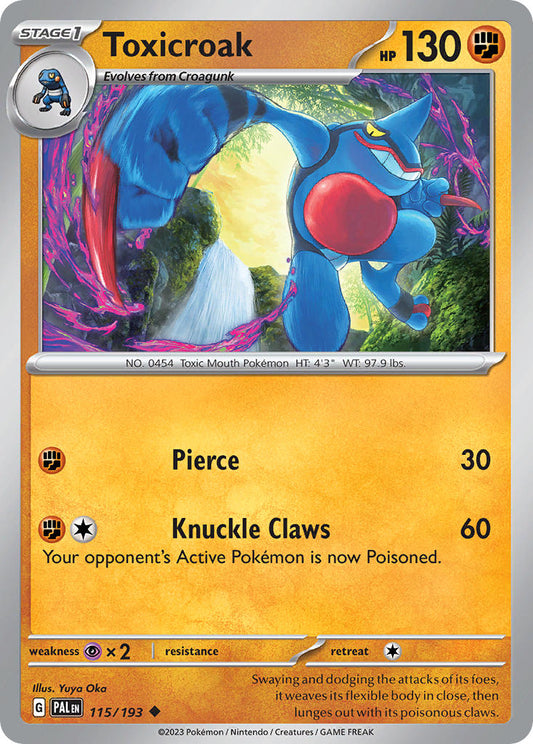 Pokemon TCG Paldea Evolved Single: Toxicroak  Non-Holo (115/193)