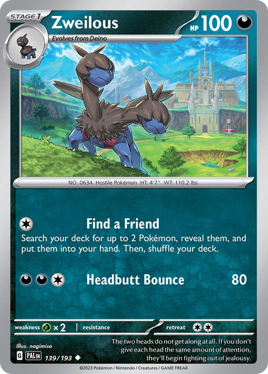 Pokemon TCG Paldea Evolved Single: Zweilous  Non-Holo (139/193)