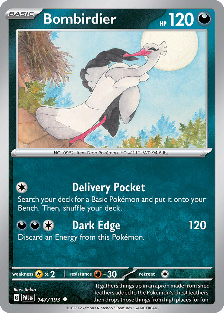 Pokemon TCG Paldea Evolved Single: Bombirdier  Non-Holo (147/193)