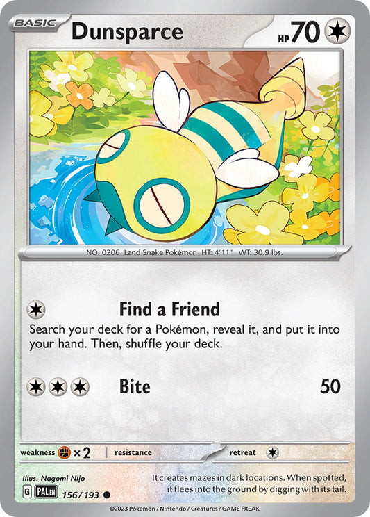 Pokemon TCG Paldea Evolved Single: Dunsparce  Non-Holo (156/193)