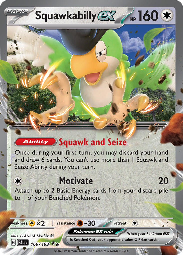 Pokemon TCG Paldea Evolved Single: Squawkabilly ex  Holo (169/193)