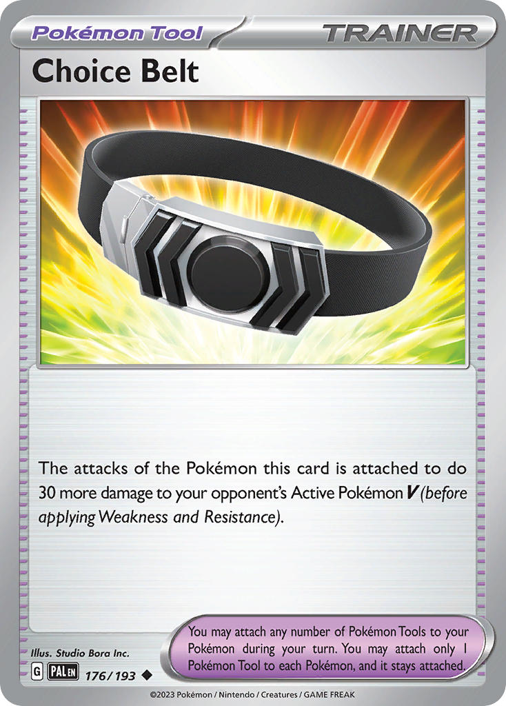 Pokemon TCG Paldea Evolved Single: Choice Belt Non-Holo (176/193)