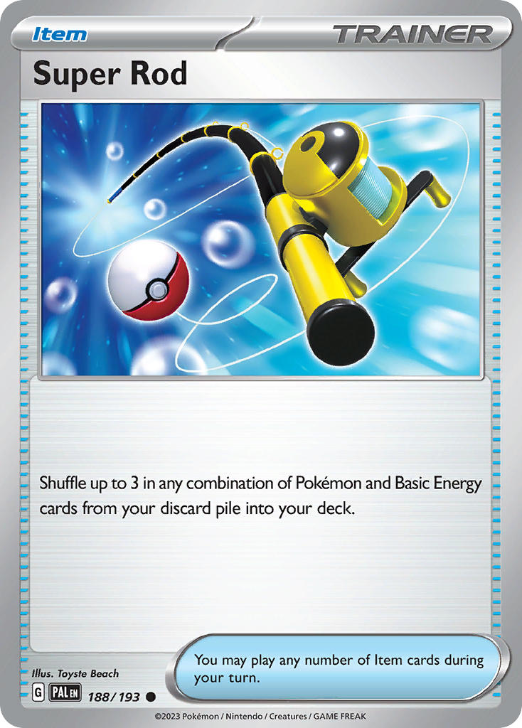 Pokemon TCG Paldea Evolved Single: Super Rod Non-Holo (188/193)