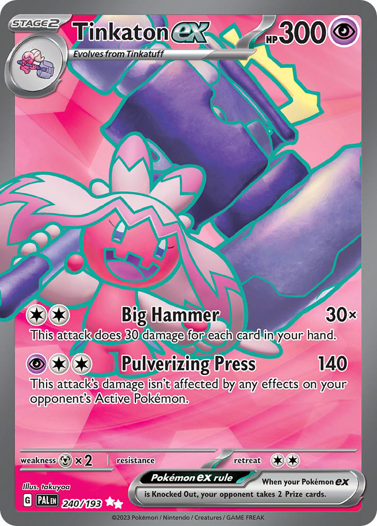 Pokemon TCG Paldea Evolved Single: Tinkaton ex  Holo (240/193)