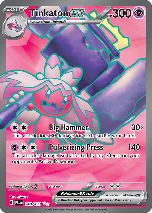 Pokemon TCG Paldea Evolved Single: Tinkaton ex  Holo (240/193)