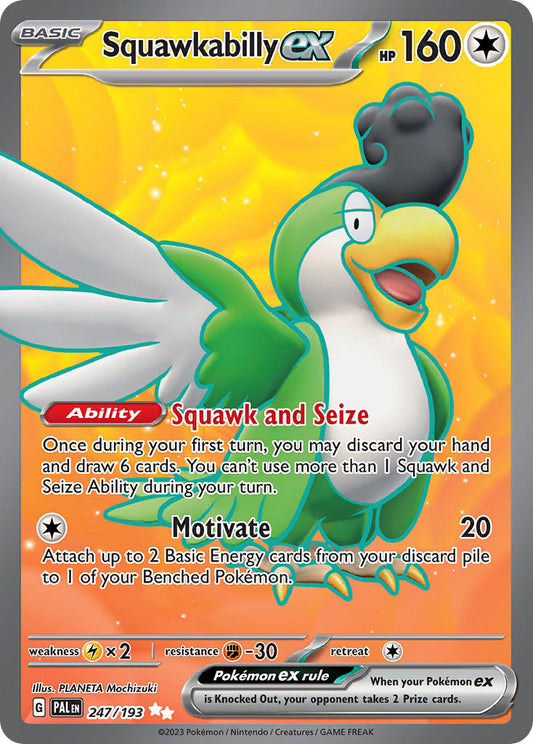 Pokemon TCG Paldea Evolved Single: Squawkabilly ex  Holo (247/193)