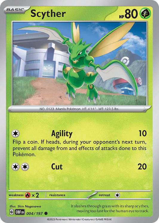 (004/197) Pokemon TCG Obsidian Flames Single: Scyther   Common