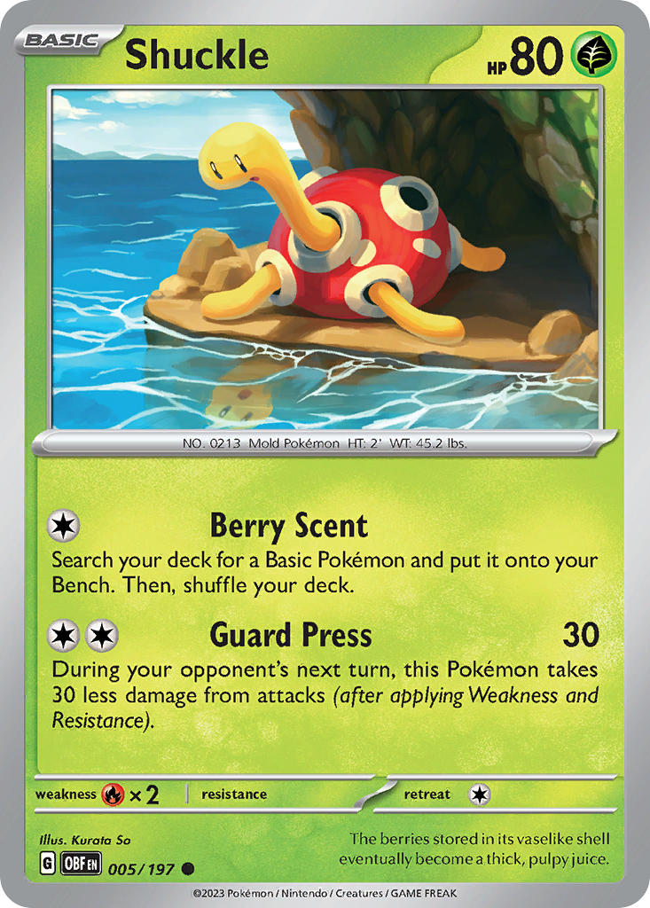 (005/197) Pokemon TCG Obsidian Flames Single: Shuckle   Common