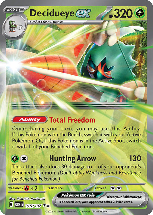 (015/197) Pokemon TCG Obsidian Flames Single: Decidueye ex   Double Rare