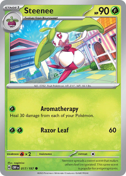 (017/197) Pokemon TCG Obsidian Flames Single: Steenee   Common