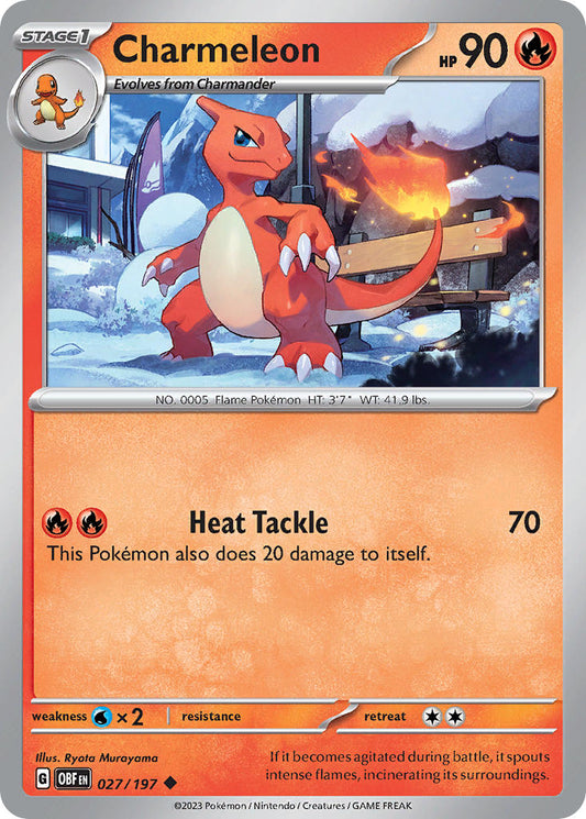 (027/197) Pokemon TCG Obsidian Flames Single: Charmeleon   Uncommon