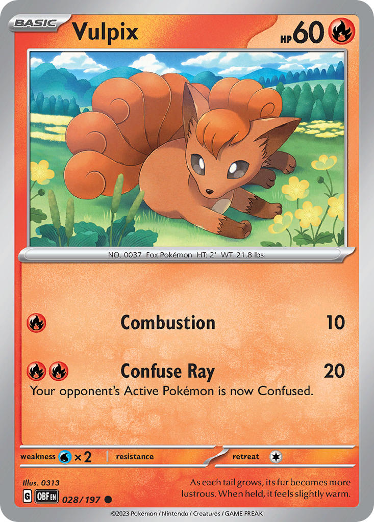 (028/197) Pokemon TCG Obsidian Flames Single: Vulpix   Common