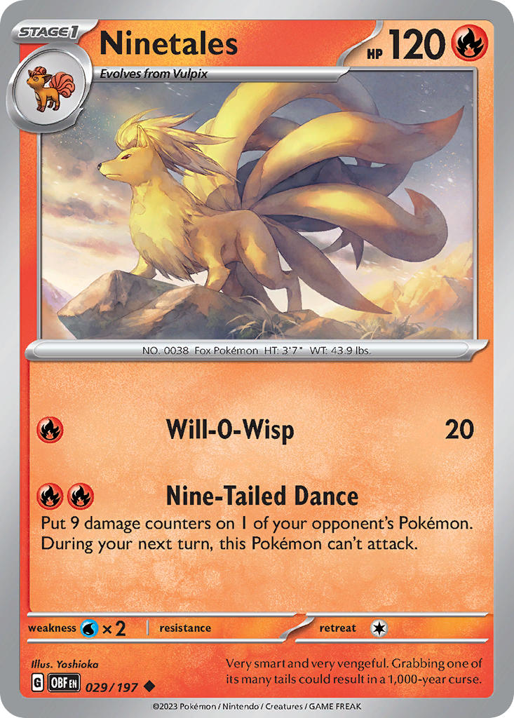 (029/197) Pokemon TCG Obsidian Flames Single: Ninetales   Uncommon