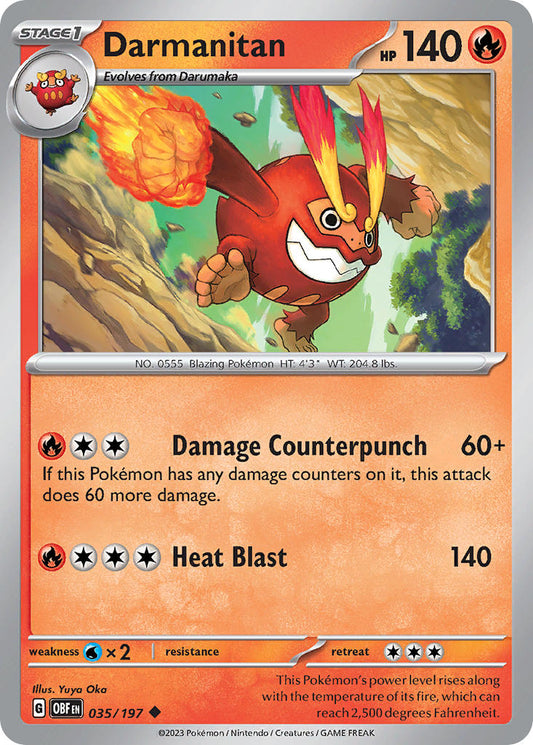 (035/197) Pokemon TCG Obsidian Flames Single: Darmanitan   Uncommon