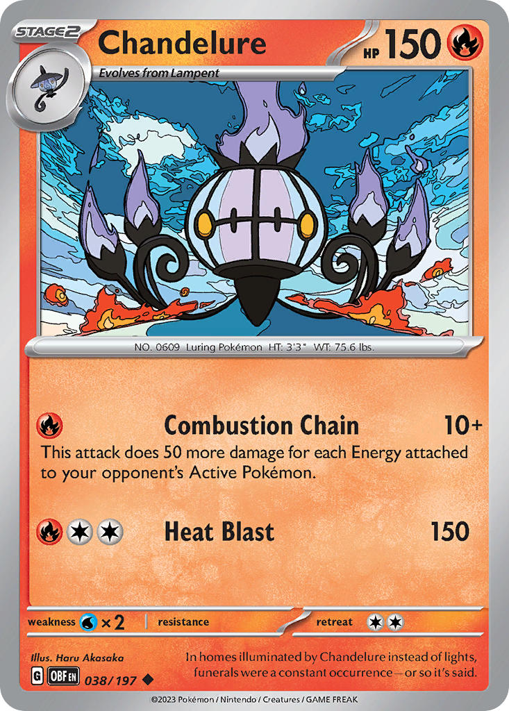 (038/197) Pokemon TCG Obsidian Flames Single: Chandelure   Uncommon