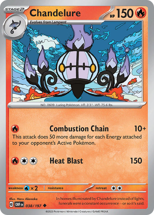 (038/197) Pokemon TCG Obsidian Flames Single: Chandelure   Uncommon