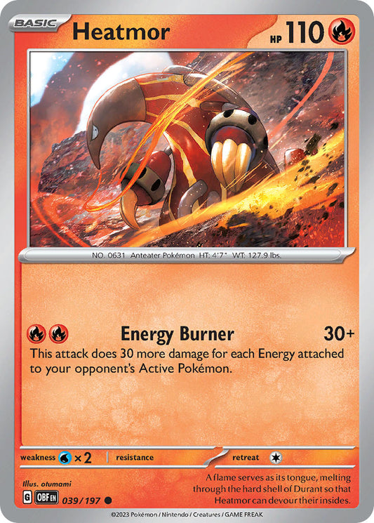 (039/197) Pokemon TCG Obsidian Flames Single: Heatmor   Common