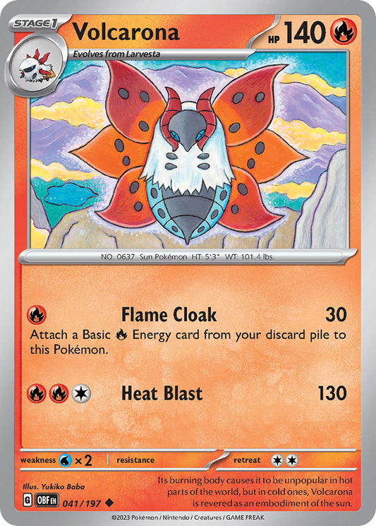 (041/197) Pokemon TCG Obsidian Flames Single: Volcarona   Uncommon