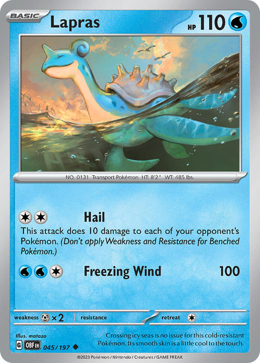 (045/197) Pokemon TCG Obsidian Flames Single: Lapras   Uncommon