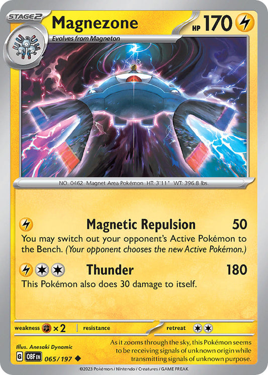 (065/197) Pokemon TCG Obsidian Flames Single: Magnezone   Uncommon