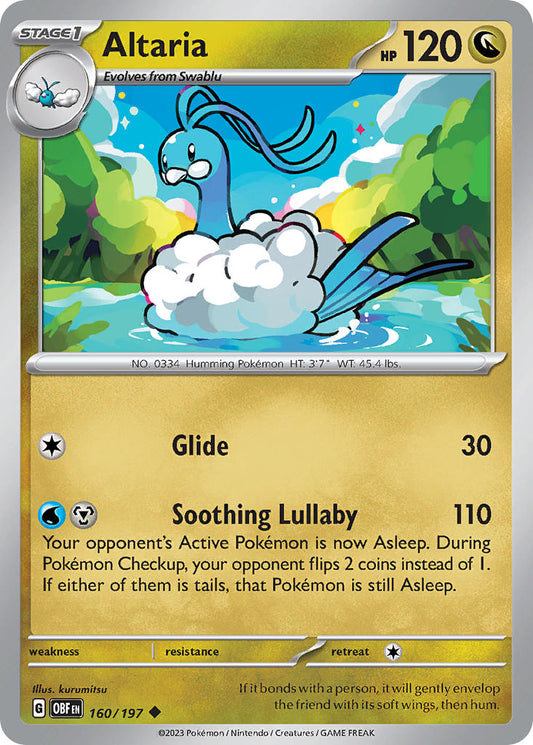 (160/197) Pokemon TCG Obsidian Flames Single: Altaria   Uncommon