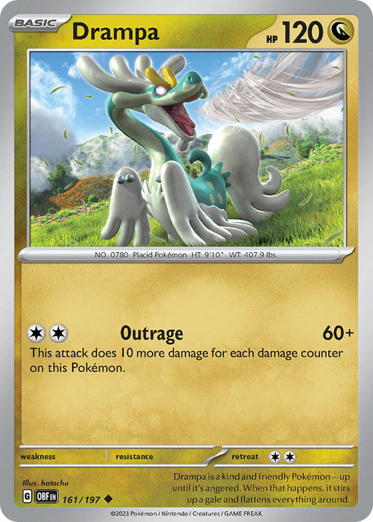 (161/197) Pokemon TCG Obsidian Flames Single: Drampa   Uncommon