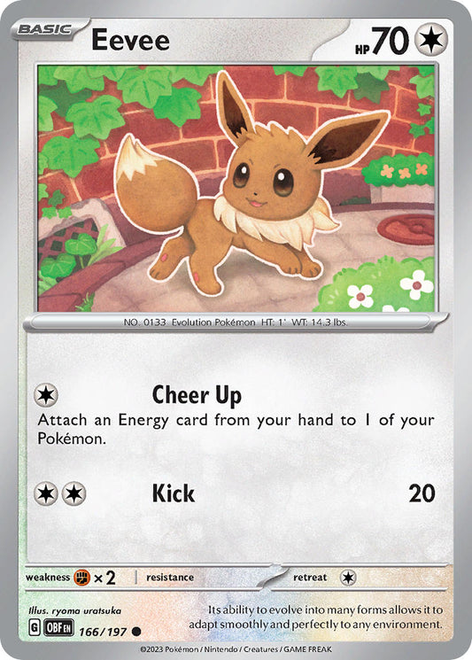 (166/197) Pokemon TCG Obsidian Flames Single: Eevee   Common