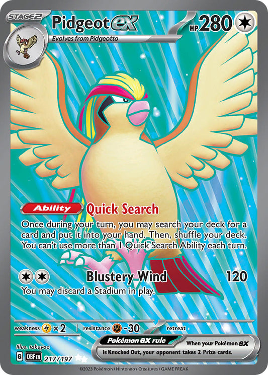 (217/197) Pokemon TCG Obsidian Flames Single: Pidgeot ex   Ultra Rare