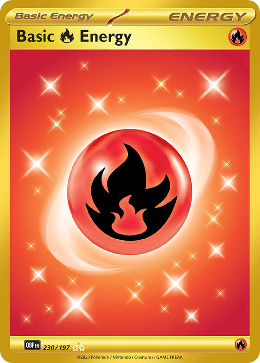 (230/197) Pokemon TCG Obsidian Flames Single: Fire Energy  Secret Rare